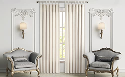 West Lake Neutral Linen Boho Curtain Drapes 63 Inch Farmhouse Tan Semi Sheer Panel Natural Real Cotton Window Treatment Light Filtering 3 In 1 Back Tab Rod Pocket Tab Top Drape Living Room 50”X63”X1 #TOP6