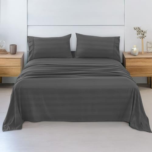 La Mejor Lista de Sabanas matrimoniales comprados en linea. 42 CUORY Juego De Sábanas Matrimonial 3000 Hilos Egipcian Premium | Sabana De Microfibra Lujo Súper Suave y Ligera | 2 Fundas, 1 Sabana De Cajon, 1 Sabana Plana | Rayas Diseño |...