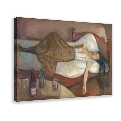 Impression sur toile tableau Edvard Munch, cadre déco murale bureau format 20x30 cm
