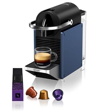 Nespresso De'Longhi Pixie EN127.BL, Macchina da Caffè con Sistema Capsule, Modalità ECO, Espresso e Caffè Lungo, Design Compatto, Pressione 19 Bar, 1260W, Blu