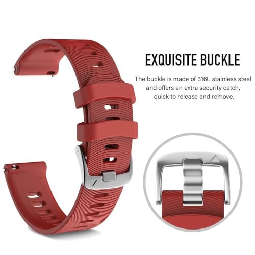 Bracelet de rechange 20mm noir et rouge pour Garmin Forerunner 245 et Galaxy Watch 5