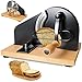 FDOUIGE Manuelle Brotschneidemaschine mit Handkurbel | Scheibendicke stufenlos wählbar 1–20 mm | Edelstahlklinge mit Wellenschliff | Rutschfeste Saugnäpfe | Für Sauerteig, Roggen, Toast & Baguette