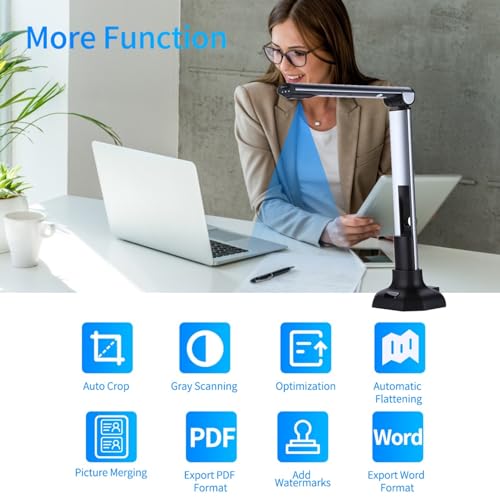 Scanner portatif de caméra de document BK52 A3 USB avec lumière LED intégrée
