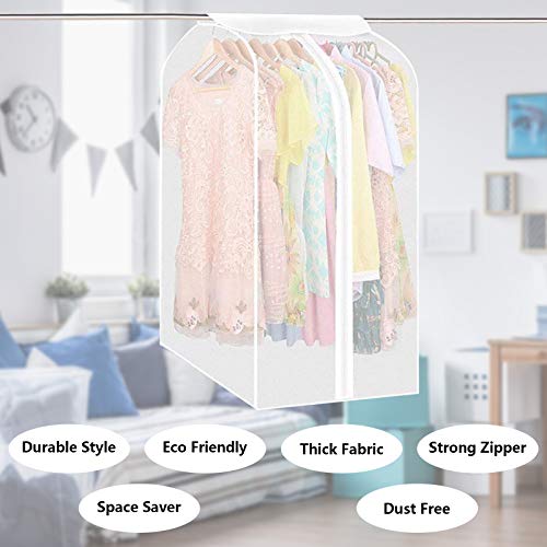 Garment Bag Organizer Storage With Translucent Fabric, Large Peva Translucent Clothing Dustproof Cover, Wardrobe Hanging Storage Bag, Garment Bags For Closet Storage, Magic Tape And Zipper Design #TOP2