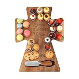 Set Di Tavola Di Formaggio,Vassoio Di Servitimento In Legno A Forma Di Croce - Per Cena Festa, Vacanze, Picnic, Riunione Di Famiglia, Addio Al nubilato, Compleanno, Degustazione Di Vini