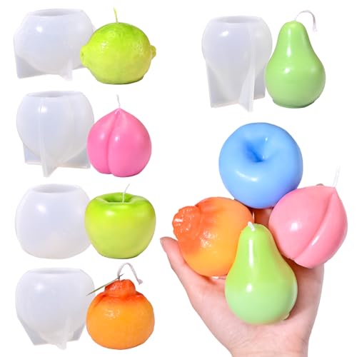 RESIN GO 5Pcs Fruit Candle Molds Set