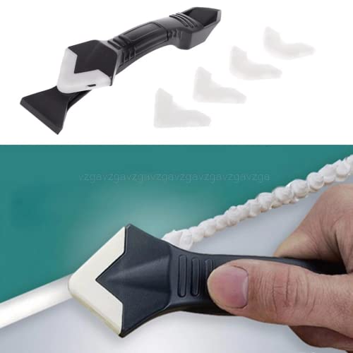 Zhiwei Ferramentas de calafetação de silicone 3 em 1, raspador de ângulo de cola de vidro, raspador
