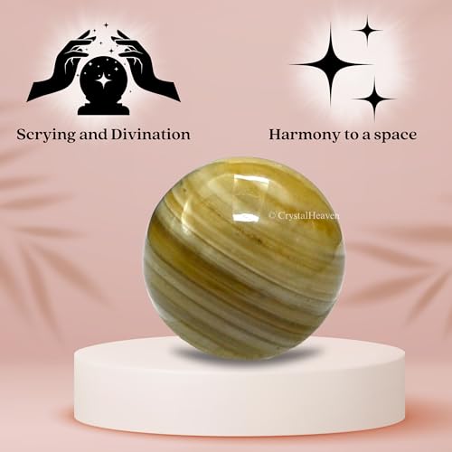 Image of Certified Lace Agate Crystal Ball for Meditation - Premium Crystal Vastu Items for Home and Feng Shui Items for Good Luck - Ideal for Pooja Supplies and Spiritual Practices (1 Inch)