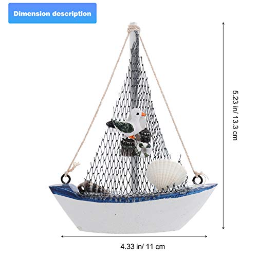 image for FOMIYES Mini Sailboat Model - Wooden Sailing Boat for Home Decor, Offi