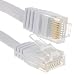 Produktbild Flach CAT6 Ethernet LAN Patchkabel Kabel Verluste Profil Gigabit RJ45 0,5 m Weiß [0.5 Meter/0,5m]
