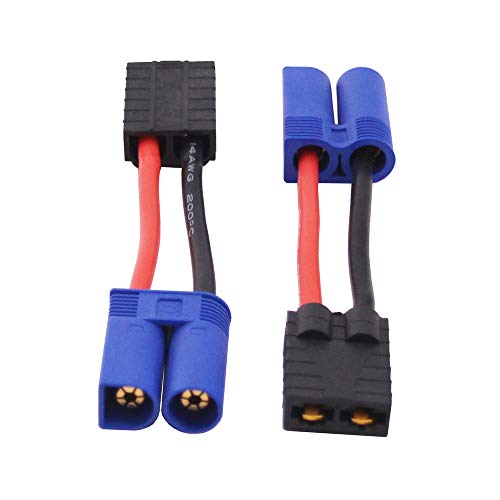 2 adaptadores EC5 macho compatible Traxas con cable 5cm miniatura 3