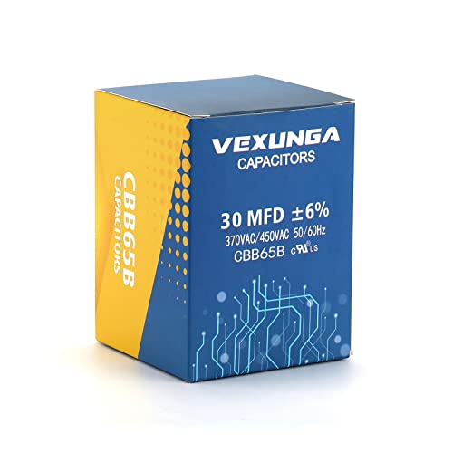 image for VEXUNGA 30uF 30 MFD 370VAC 440VAC 450VAC 50/60Hz CBB65 CBB65B C65R Run