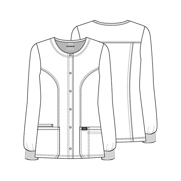 Cherokee-Womens-Snap-Front-Warm-up-Jacket Cherokee Women's Snap Front Warm-up Jacket, Black, Medium