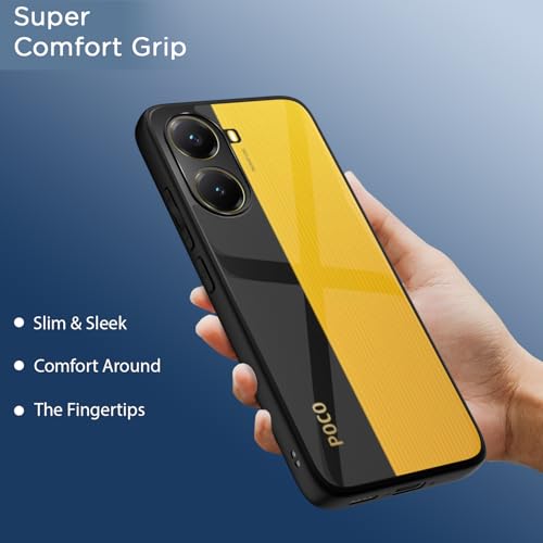 Image of Amazon Basics Back Cover for Poco X7 Pro 5G | Shockproof Sleek Hybrid Armor Bumper Case (Black)