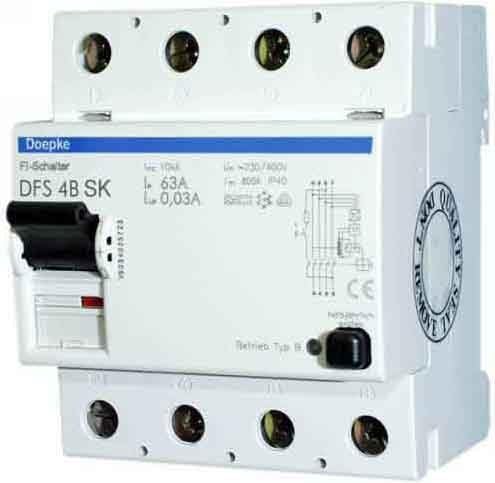RCD switch - Residual current breaker 4-p DFS4 125-4/0,50-B SK