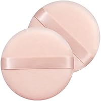 Vista 1 de 2 polvos grandes de soplo, 5 pulgadas de algodón súper suave, lavable, polvo suelto, polvo para bebé, redondo (beige)