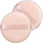 Jepeux 2 PCS large Powder puff, 5 inch cotton super soft Powder puff, washable, loose powder puff, baby powder, body puff round (Beige)