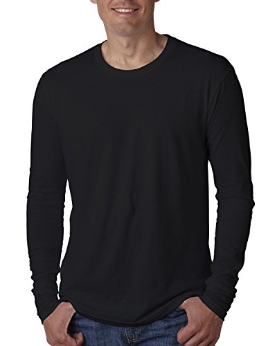 Next Level Apparel mens Next Level Premium Fitted Long-Sleeve Crew(N3601)-BLACK-L