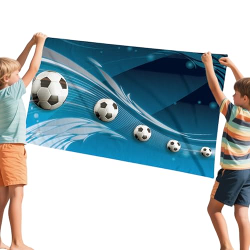 SYTTNUM Toallas de Playa de Fútbol, Toallas de Arena de Fútbol, Pañuelo de Playa Estampado de Fútbol, Secado Rápido y Prevención de Arena, Adecuado para Deportes Marítimos de Playa(160 * 80cm)