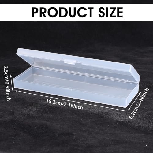 Image of Dimeho 7 Inch Plastic Storage Boxes, 3 Pcs Rectangular Small Storage Containers with Hinged Lids Storage-Organizer Box for Small Items Art Craft Jewelry Accessories, 7.16 x 2.44 x 1 inches