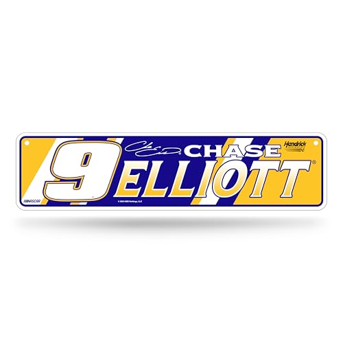 Rico Industries NASCAR Racing Chase Elliott Home Decor Metal Street Sign 4" x 15" Home Décor - Bedroom - Office - Man Cave