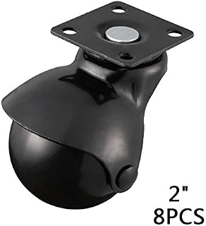 uxcell 2 Inch Hooded Ball Casters, Office Chair Plate Swivel Wheels, 66 lb