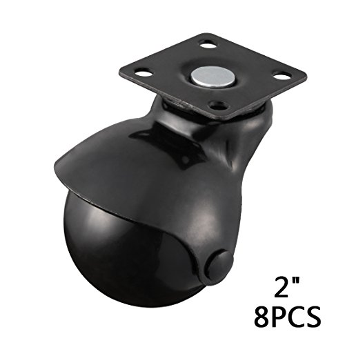 uxcell 2 Inch Hooded Ball Casters, Office Chair Plate Swivel Wheels, 66 lb