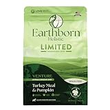 Earthborn Holistic Venture Turkey Meal & Pumpkin Limited Ingredient Diet Grain-Free Dry Food for Adult Dogs (25 lb. Bag)