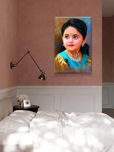 Image of Personalized Canvas Painting Photo Frame, Multicolor, Custom Artwork, Modern Home Decor, Gift for Family, Friends, Wedding & Anniversary - 18x24 Inches