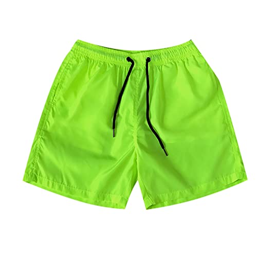 Cotton Shorts Swim Shorts for Men Waterproof Elastic Waist Drawstring Pocket Swimsuits Swim Trunks 3
