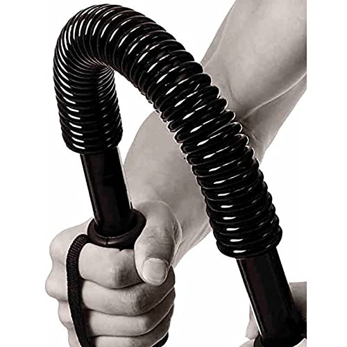 Tradineur - Barra de musculación 30 kg, barra flexible de ejercicio de resistencia, máquina entrenamiento de brazo y pectorales, fitness, muelles de acero, antideslizante, 59 x 3,5 cm, color aleatorio