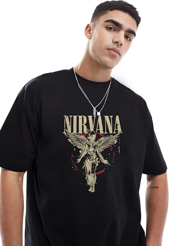 Image of RAN ELEVEN Grunge Angel Oversized T-Shirt for Men | Front & Back Winged Figure Graphic Inspired by 90s Rock | 100% Cotton | Streetwear & Casual Wear