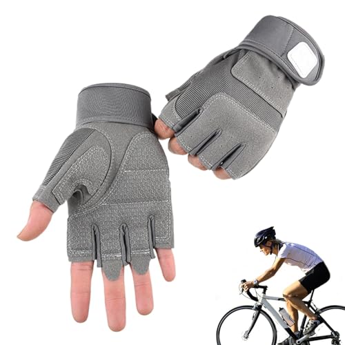 Shurzzesj Fingerless Gloves Men | Adjustable Wrist Hard Knuckle Gloves | Anti Slip Reinforced Palm Hand Gear for Hunting, Cycling, Climbing Paintball, and Outdoor Sports