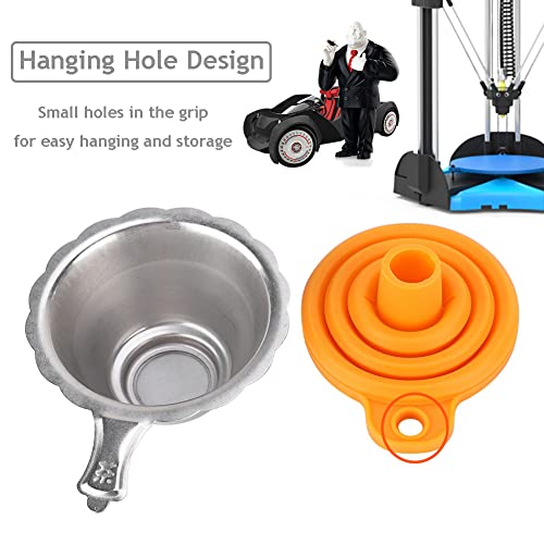 Funnel Filter Foldable Silicone funnel + metal filter mesh 3D Printer Curing Filter Suitable for all 15mm neck width bottles and resin filters - Thumbnail 6