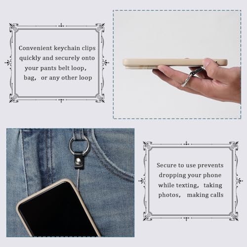 GORGECRAFT 2 Stück Schlüsselband Mit Fingerring Schwarzes Leder Handyanhänger Griffhalter Schlüsselanhänger Mit Kurzem Riemen Ständer Für Kleine Elektronische Geräte USB Stick MP3 Player Schlüssel