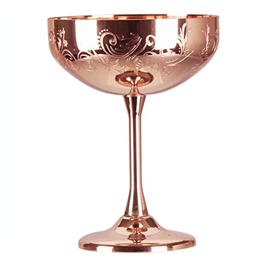 Copas de margarita, copas de cóctel, copa de copa, copas de martini altas de cobre de 9.2 oz para bebidas como Manhattan o champán, acero inoxidable tallado, oro rosa ( Color : A , Size : 4pcs )