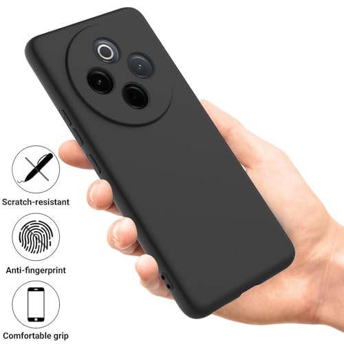 Image of Back Cover | Full Camera Protection | Premium Liquid Silicon Case | Flexible Bumper Case for Vivo T4 5G / Y300 Pro 5G / Y300 Pro Plus 5G / iQOO Z10 5G (Black)
