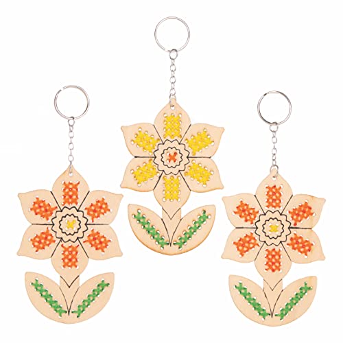 Baker Ross Portachiavi di Legno a Punto Croce