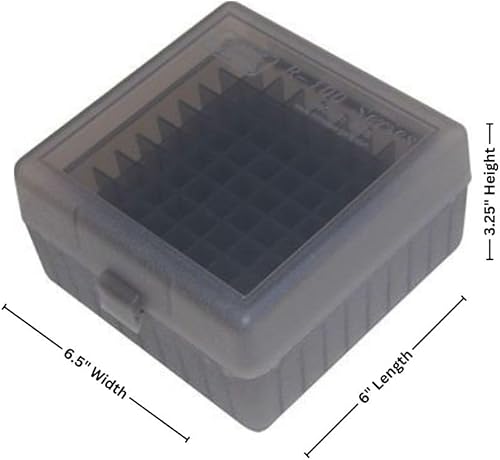 Miniatura 4 de MTM 243 Caja para 100 municiones redondas de rifle, con tapa, para calibre .308 Win, velocidad 22-250., Transparente, M