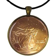Walking Liberty Half Dollar 1 Oz Copper Round 24 inches Leather Chord Necklace