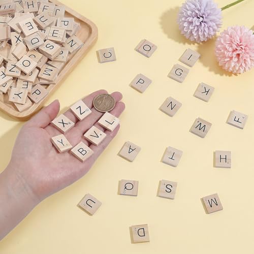 2000 piezas azulejos de letras de madera A-Z miniatura 3