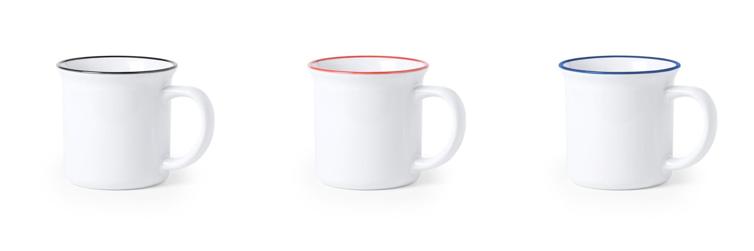 Genérico 36 Tazas de cerámica con diseño retro para sublimar, capacidad 300 ml. Presentación en caja blanca.