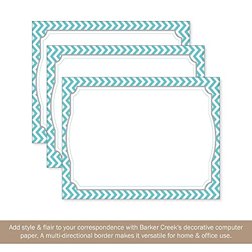 Barker Creek Designer Computer Paper, Turquoise Chevron, 8.5” x 11”, Decorative Printer Paper, Stationery, 50 Sheets per Pkg, Home, School and Office Supplies (740) - Image 8
