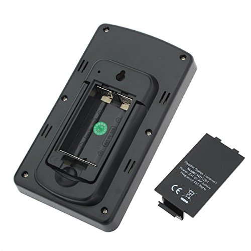 Rear view of the JenNiFer KG218 Weather Station main display unit with battery compartment open