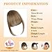NAYOO Bangs Hair Clip - Moca Brown Fake Bangs 100% Real Human Hair Extensions Wispy Bangs for Women Fringe with Temples Hairpieces Curved Bangs for Daily Wear