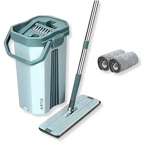 Arto Bucket Flat Mop with Telescopic Stick, 360° Flexible Spin Head With Super Absorbat Microfiber Pad Extended Steel Handle Mop with 2 Soft Refill Microfiber Pads (Multicolor) (B0D63GGR3N) Amazon Price History, Amazon Price Tracker