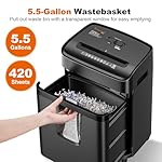Bonsaii 12 Sheet Paper Shredder for Home Office, Heavy Duty Cross Cut Shredder with 5.5 Gal Pullout Bin, Home Shredder for CDs/Credit Card/Document/Mail, P-4 Security Level - Image 5