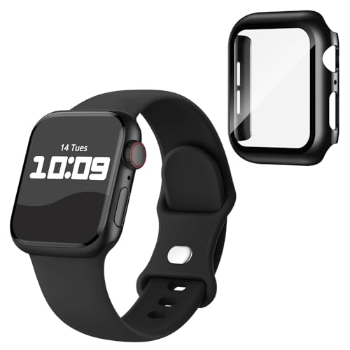 Image of Adorique 3-in-1 Compatible for Apple Watch Band 40mm 41mm 42mm 44mm 45mm 46mm, Soft Silicone Sport Strap for iWatch Series SE 10 9 8 7 6 5 4 3
