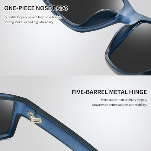 Image of Joopin Rectangle Sports Sunglasses Polarized UV Protection Shades for Men | Wrap Around Sun Glasses, Trendy Plastic Frame, TAC Lens, Safety, Driving, Running, Fishing, Cycling, Hiking