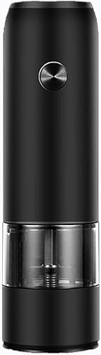 HOMHOLDON Juego de molinillo eléctrico de sal y pimienta recargable por USB con luces LED, molino automático de sal y pimienta, 6 niveles de grosor